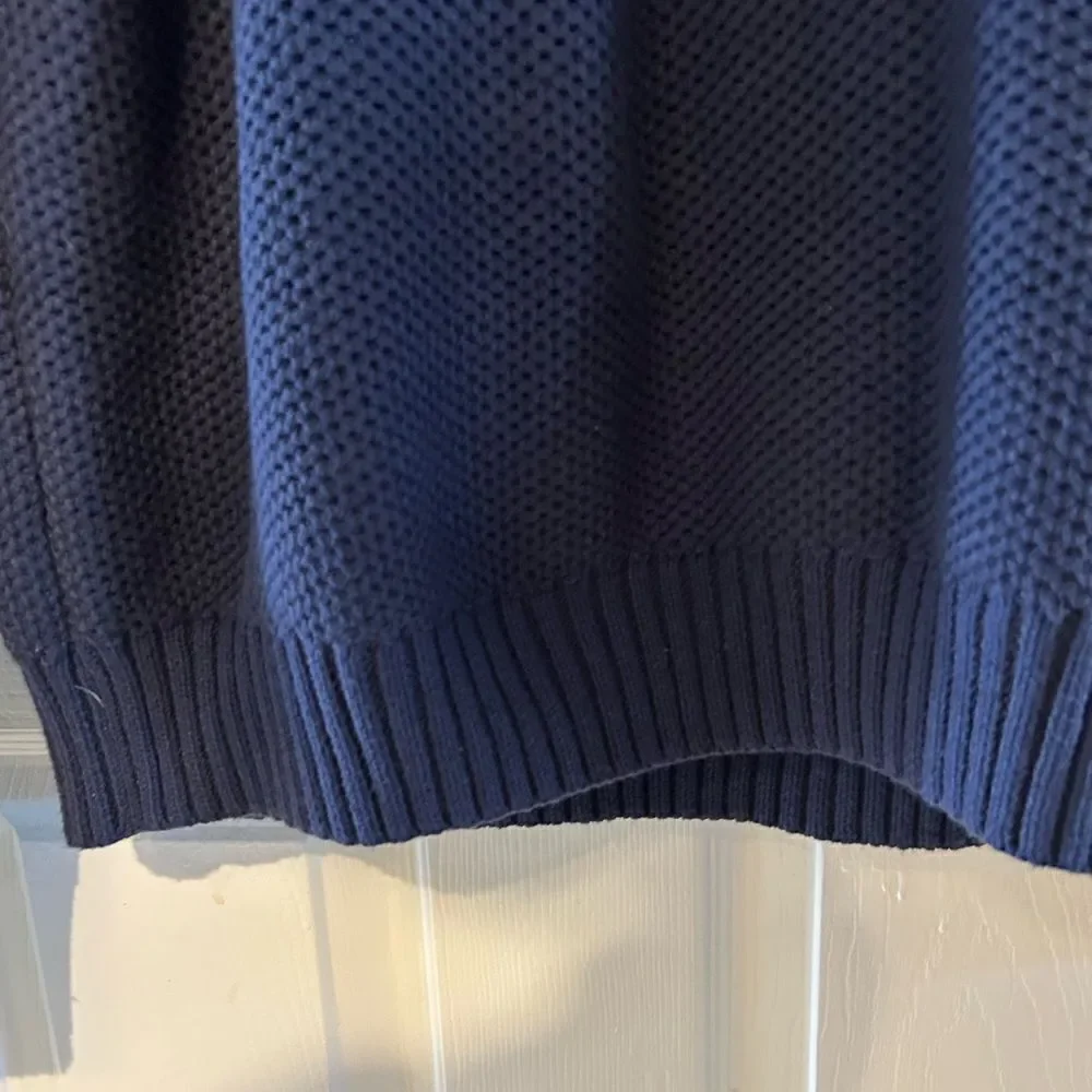 IZOD Navy Blue Fair Isle 1/4 Zip Classic Pullover Sweater XL